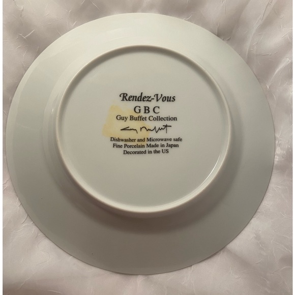 90s Guy Buffet porcelain Plate Williams Sonoma Rendez Vous art GBC Collection - Picture 2 of 8